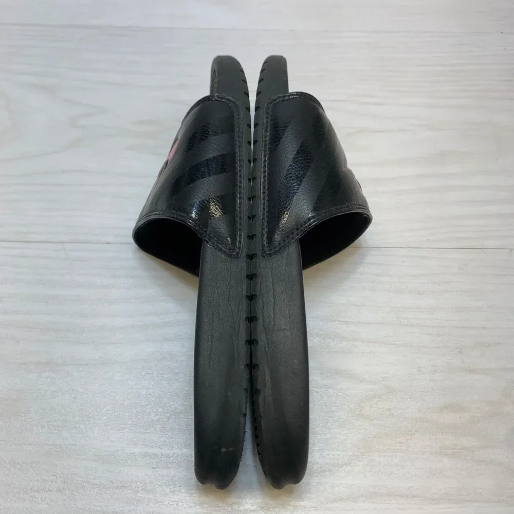 Nike Women's Benassi JDI Slides Black Pink Sandals Size 9‎ Sports Gym Travel